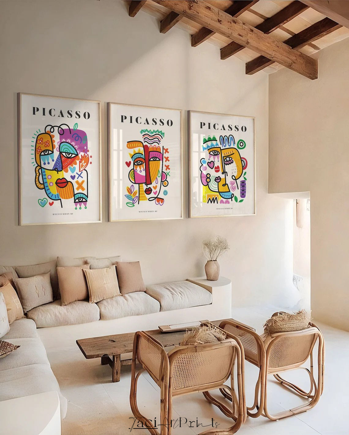 Picasso Abstract Face Art Prints Set of 3