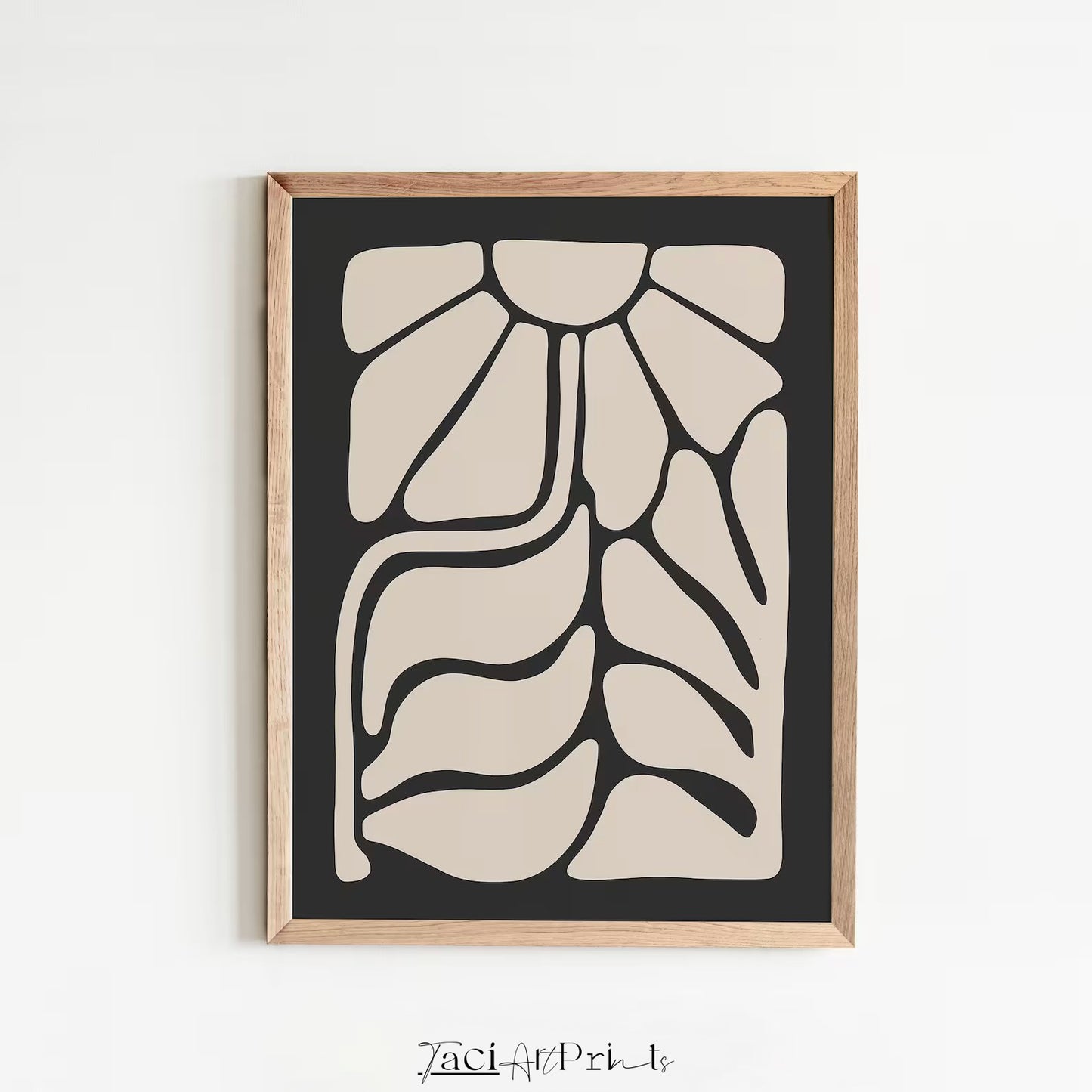 Abstract Beige Black Floral