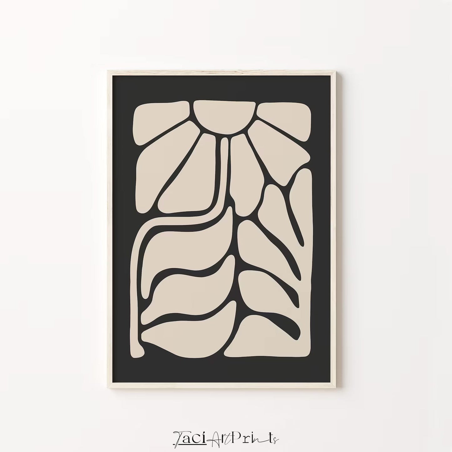 Abstract Beige Black Floral